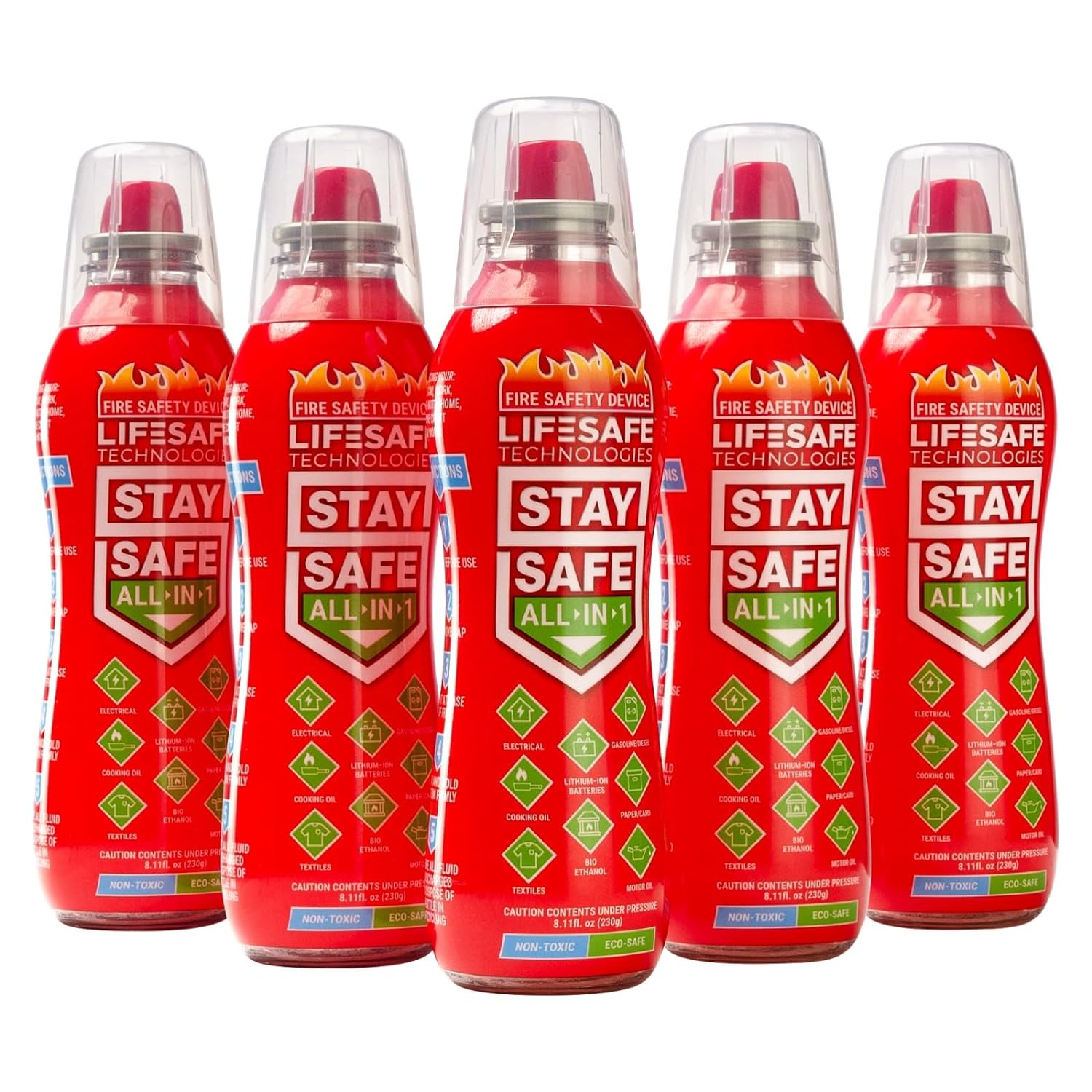 StaySafe - All-in-1 Fire Extinguisher, 5 Pack