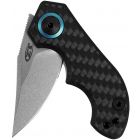 Zero Tolerance - Tim Galyean Designed Knife 1.8 Inch Premium Stainless Steel Blade, Carbon Fiber Front with Stonewashed Titanium Back Handle