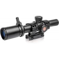 TRUGLO - TRU-BRITE 30 Series 1-6x 24mm Dual-Color Illuminated-Reticle Rifle Scope with Mount, Matte Black